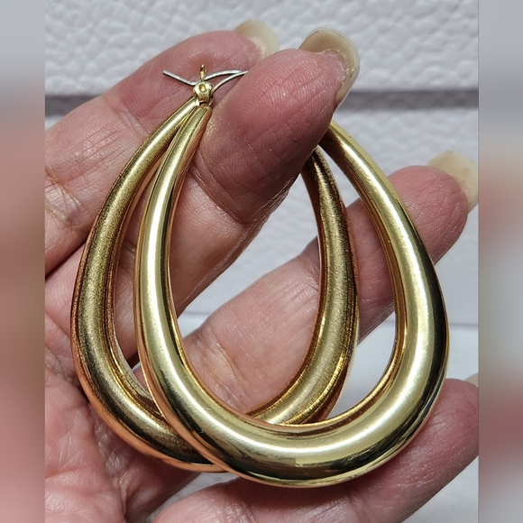 Saddle Tube Hoop Pierced Vintage Earrings - Picture 1 of 13